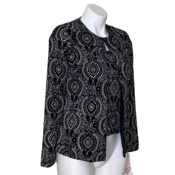 Xscape by Joanna Chen NWT Beaded Evening Two-Piece Jacket Set, Black Women's S - Picture 2 of 14